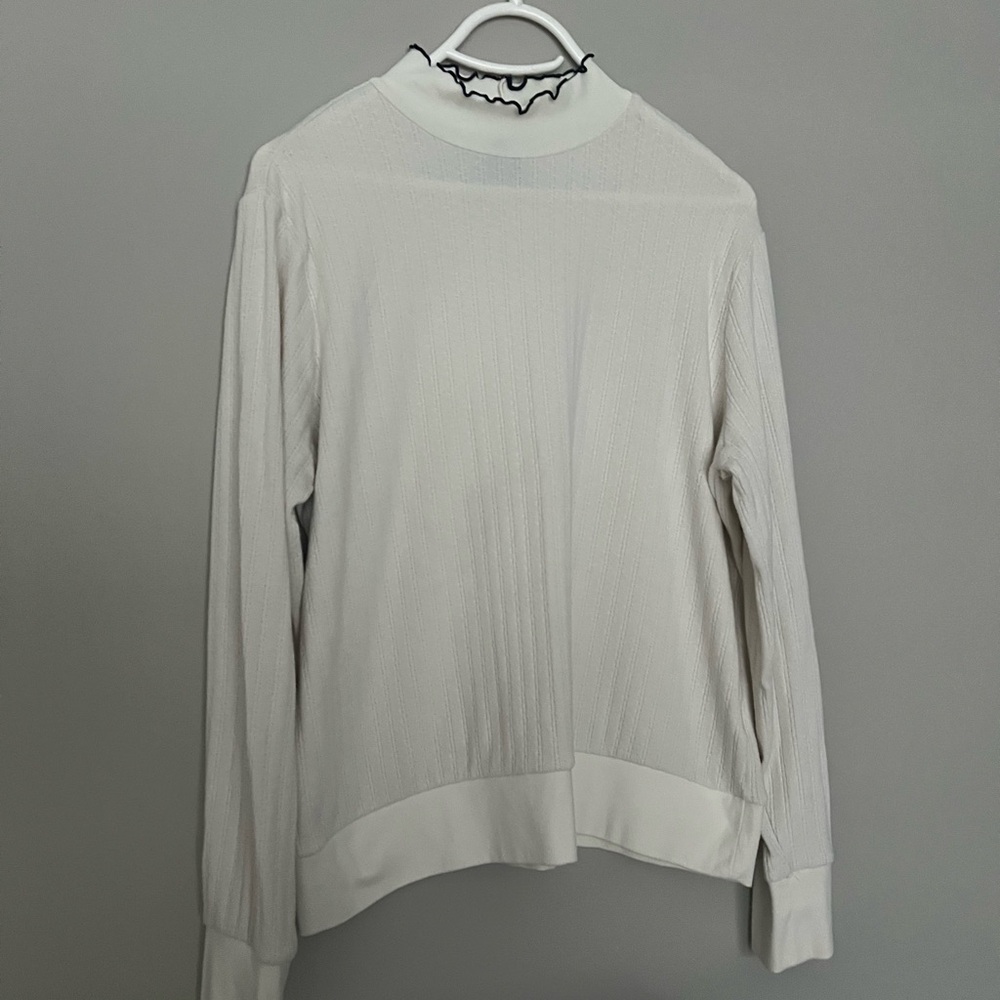 GAP Ivory Textured Long Sleeve Top